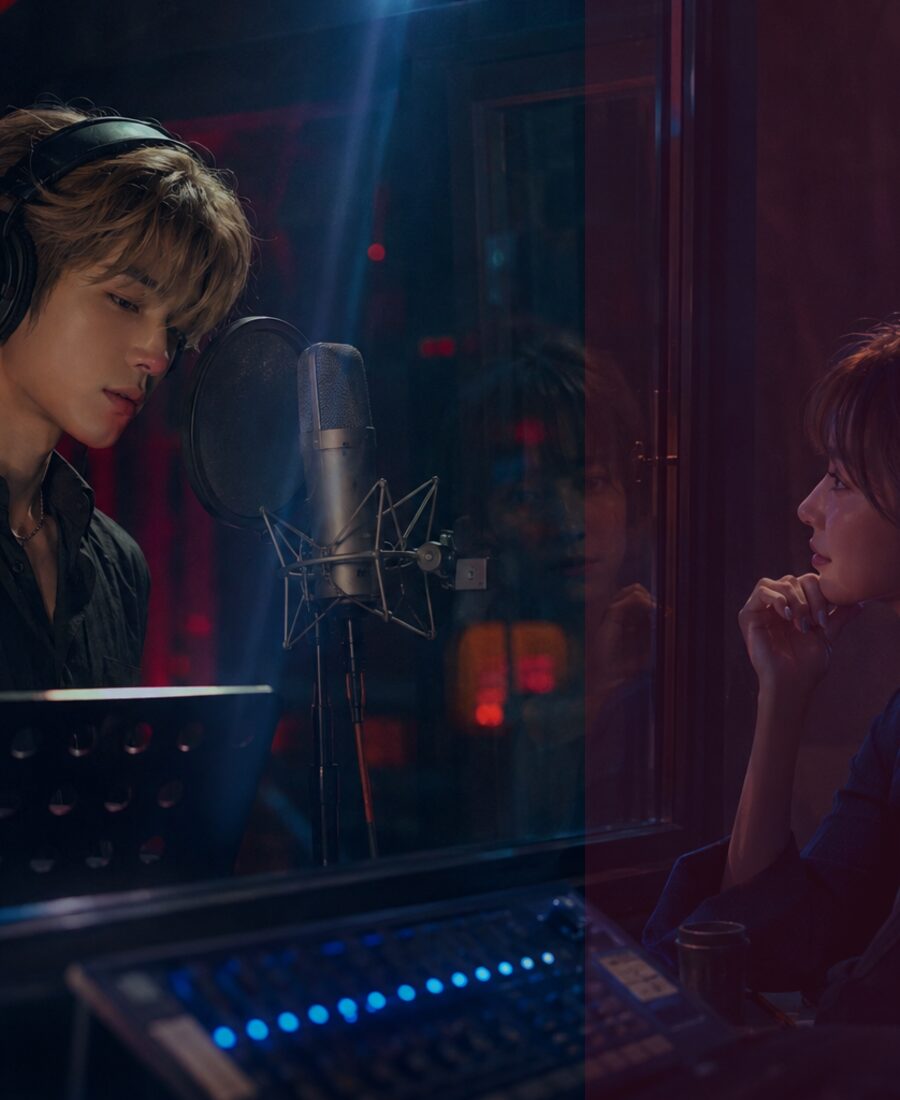 Matt recording while Jo watches through glass.