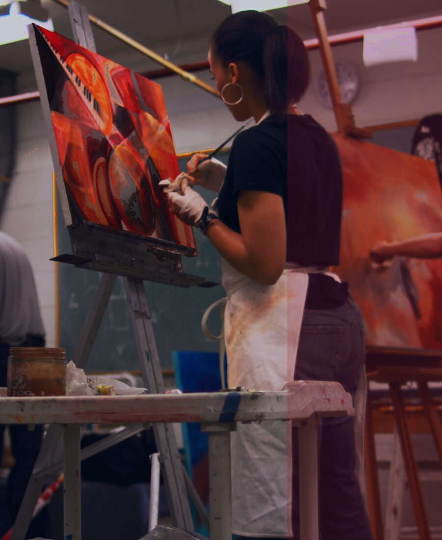 Artists working in a studio.