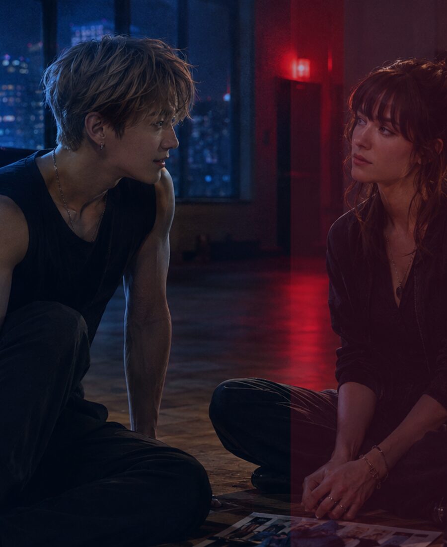 Matt and Jo on a rehearsal floor.