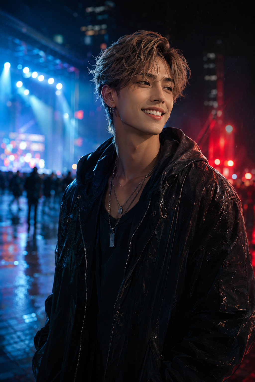 Fictional portrait of Matt, a handsome young idol with sandy hair and a bright smile.